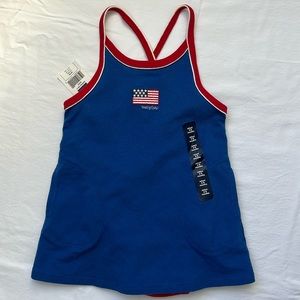 Brand neww/tags BABYGAP2pcadorable royalblue/red bloomer tank dress set 3-6mths